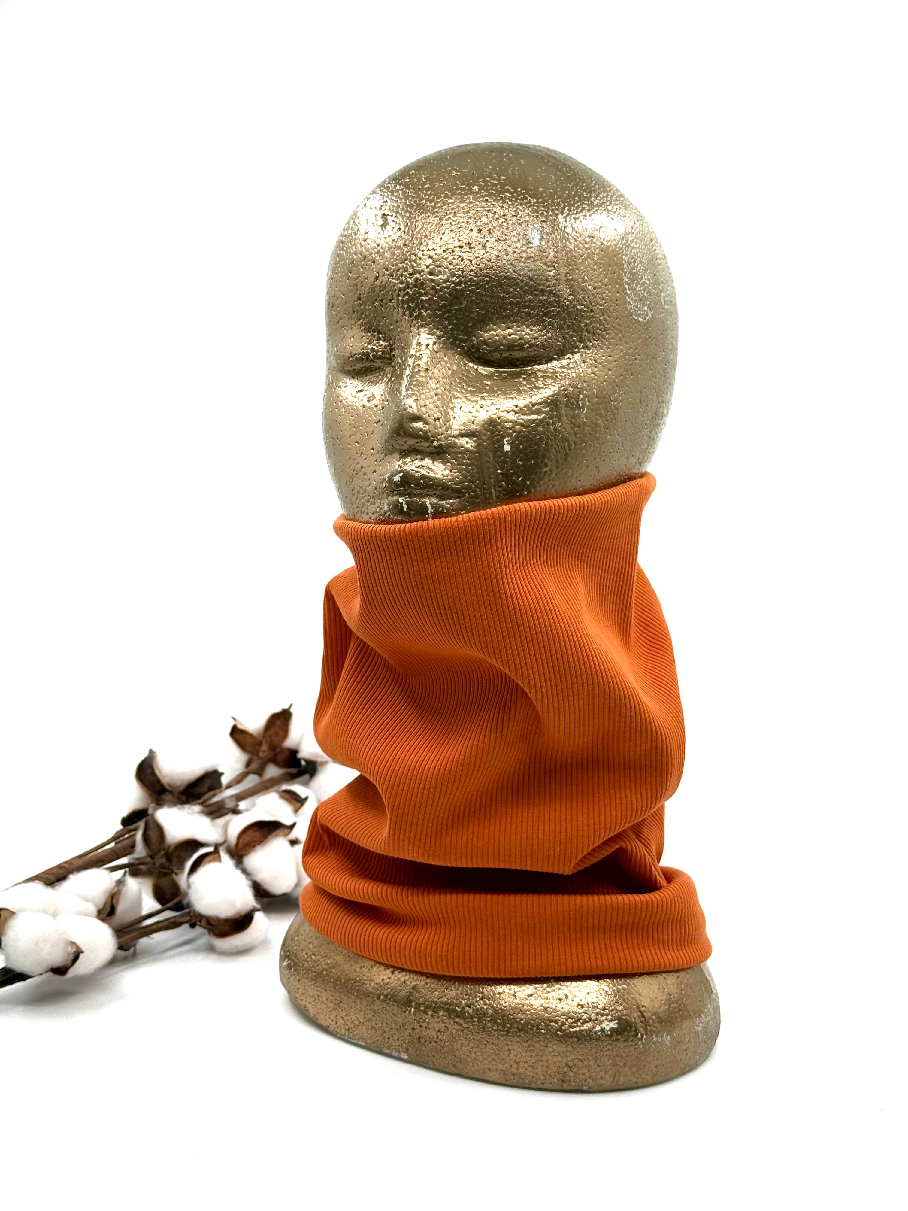 Puuvillaribbinen tuubihuivi- Oranssi